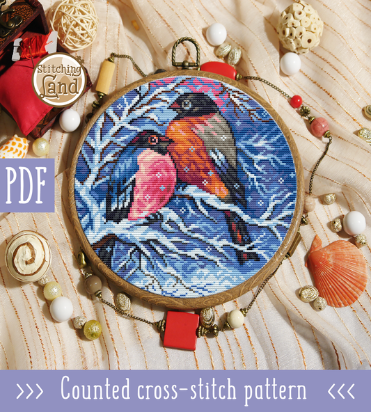 Bullfinches Cross Stitch Pattern