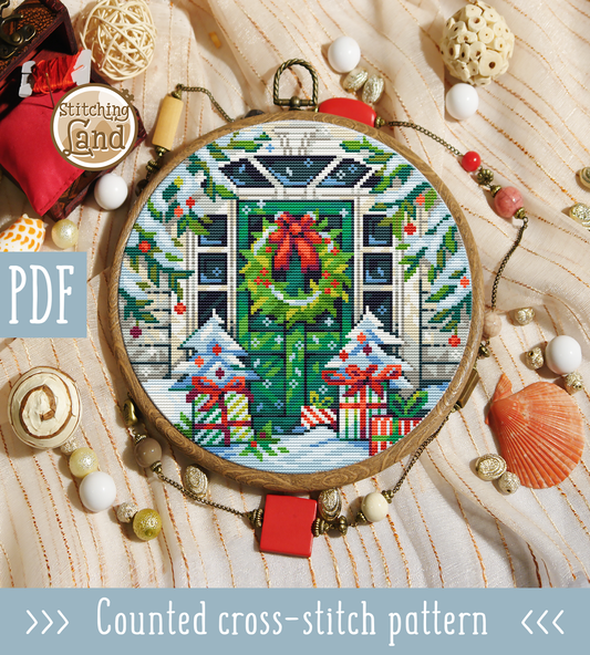 Christmas Door II Cross Stitch Pattern