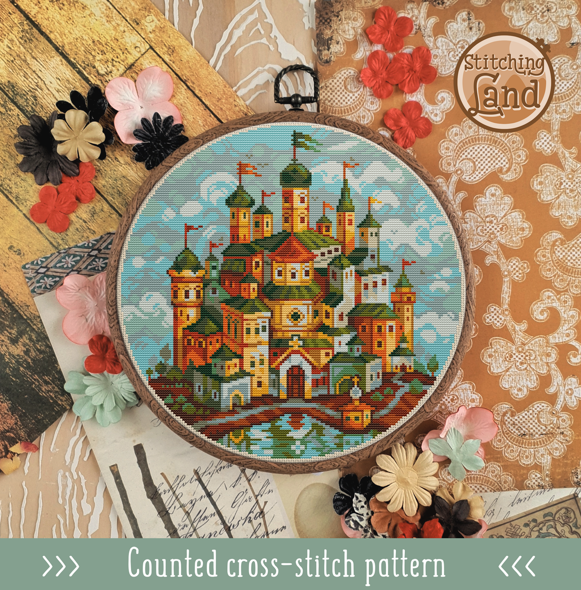 Emerald Town Cross Stitch Pattern
