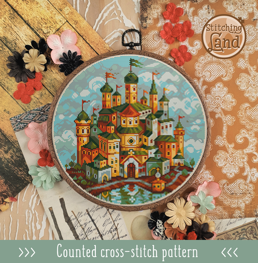 Emerald Town Cross Stitch Pattern