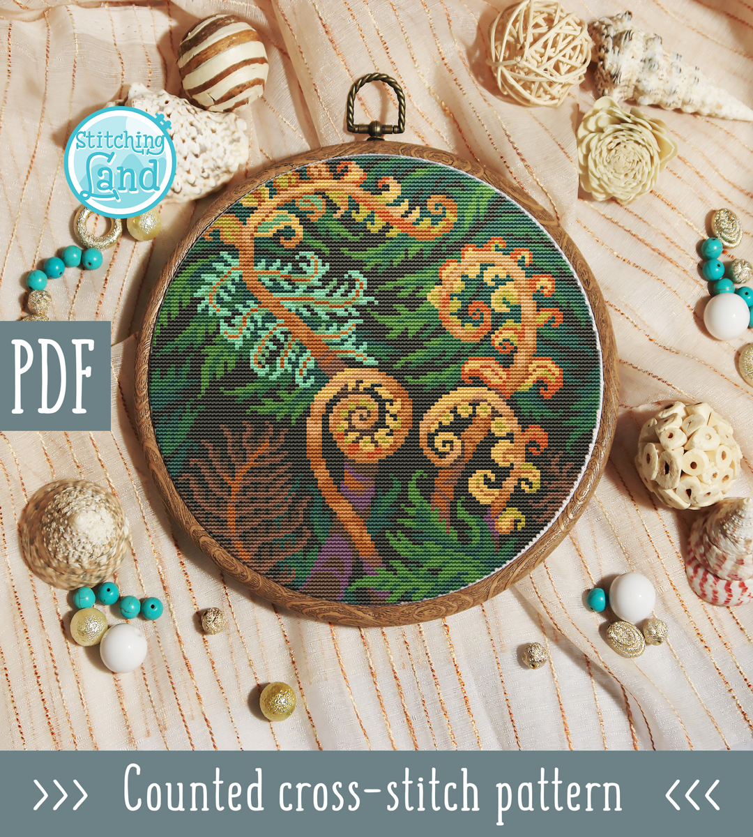 Ferns Cross Stitch Pattern