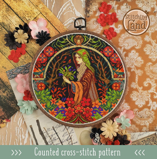 Herbalist Cross Stitch Pattern