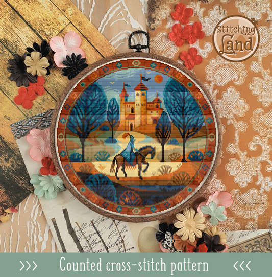 Knight Castle Cross Stitch Pattern