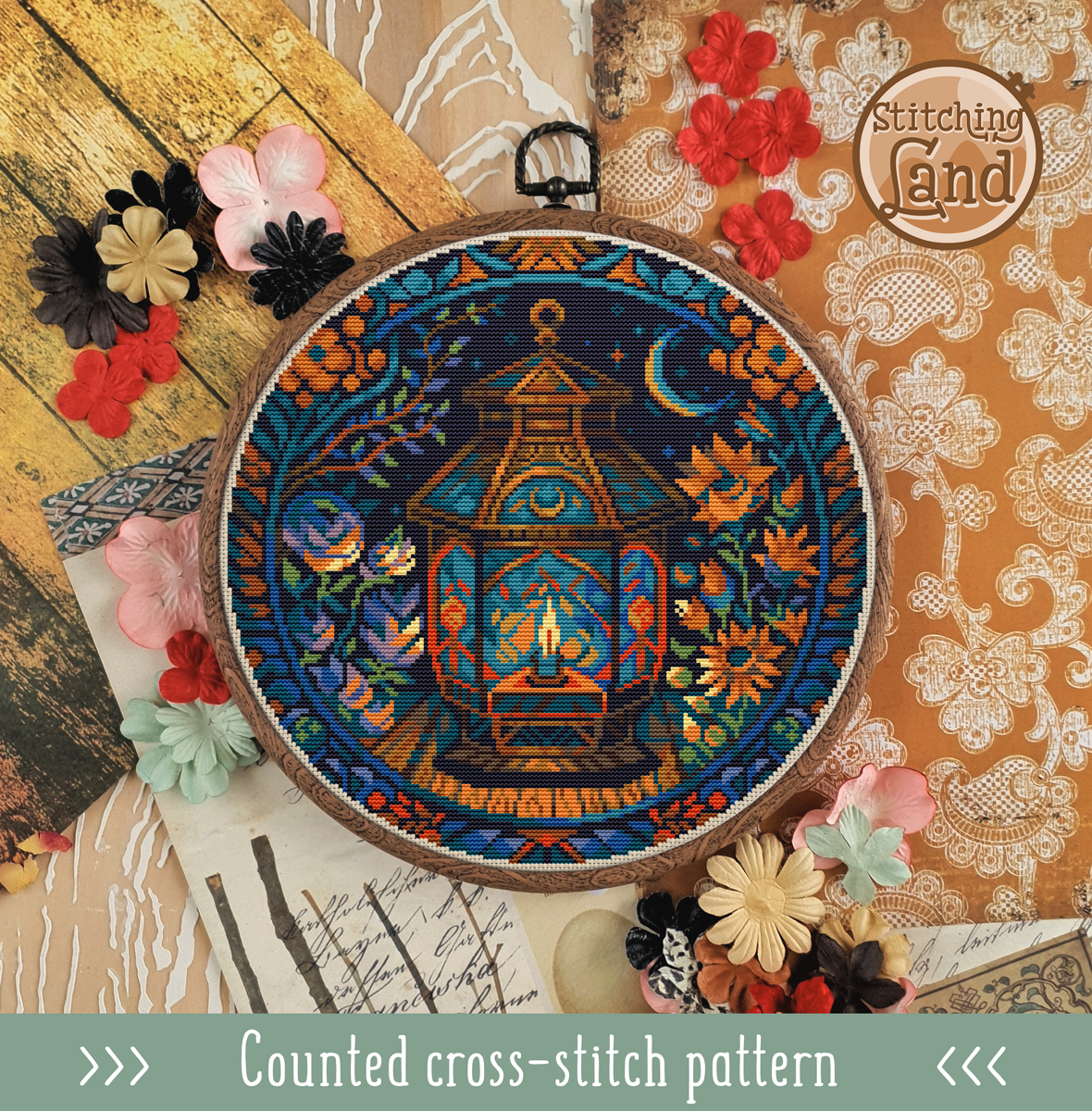 Lantern Cross Stitch Pattern