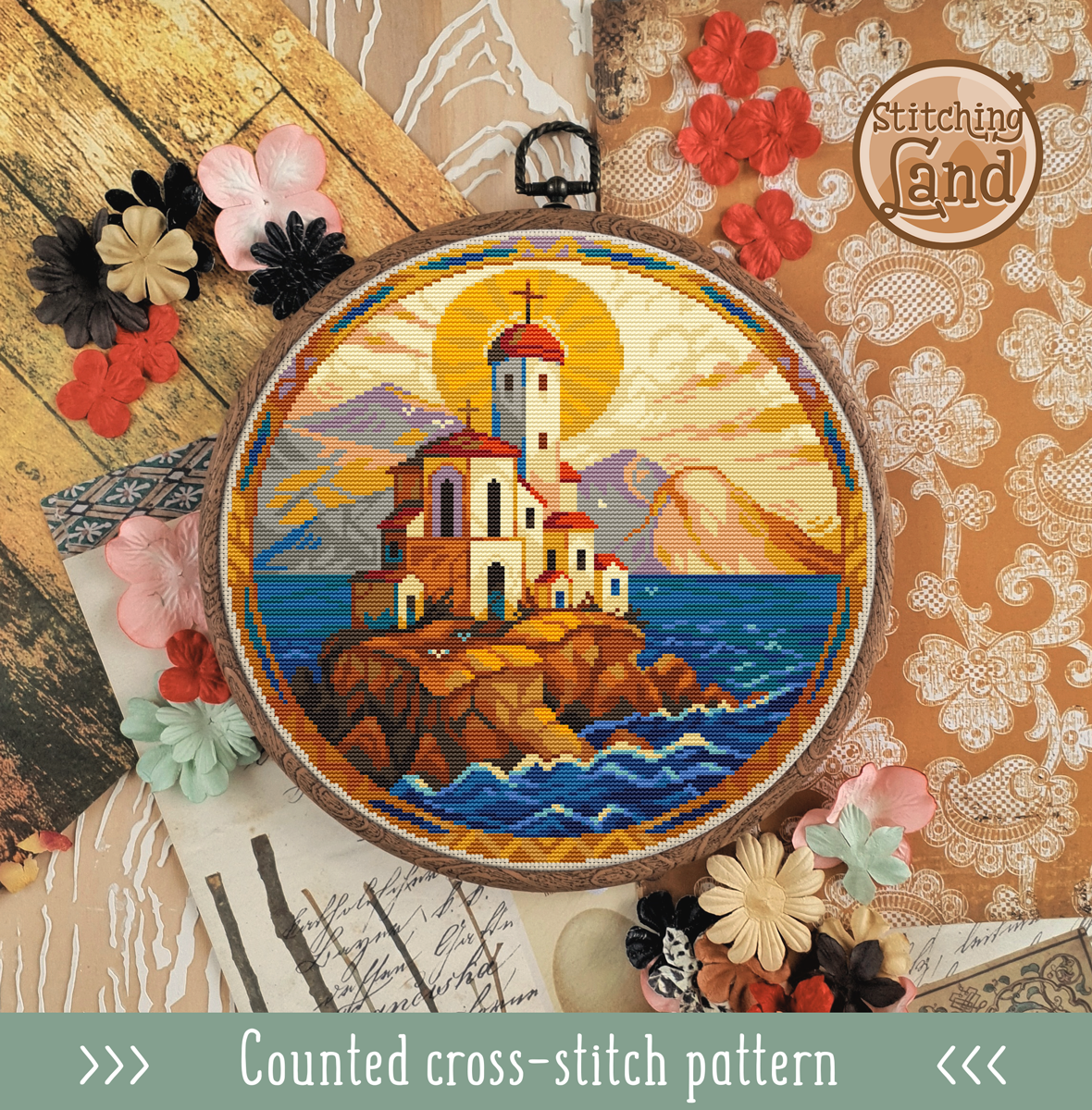 Monastery Cross Stitch Pattern