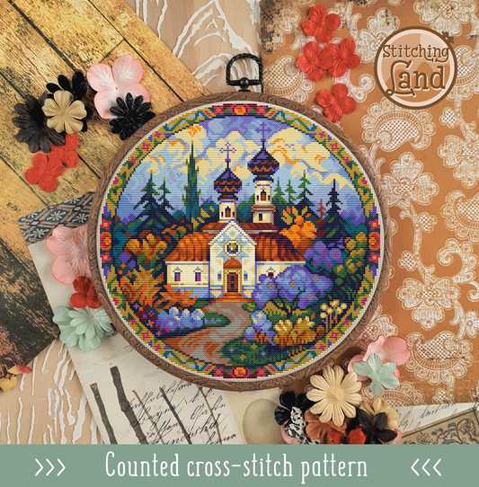 Monastery Garden Cross Stitch Pattern