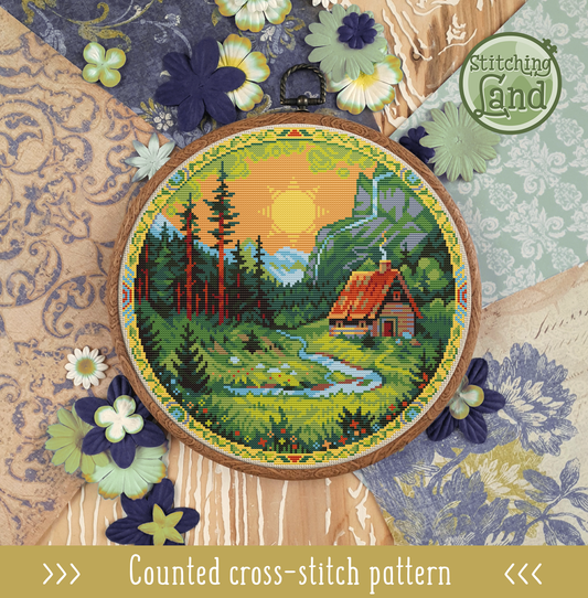 Mountain Lodge II Cross Stitch Pattern