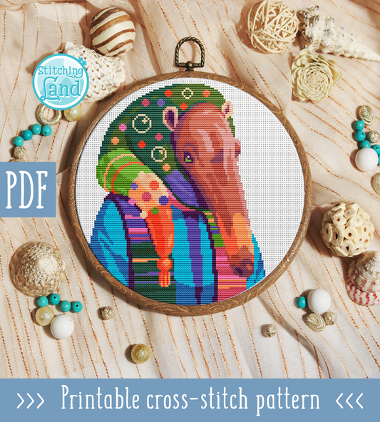Mr. Anteater Cross Stitch Pattern