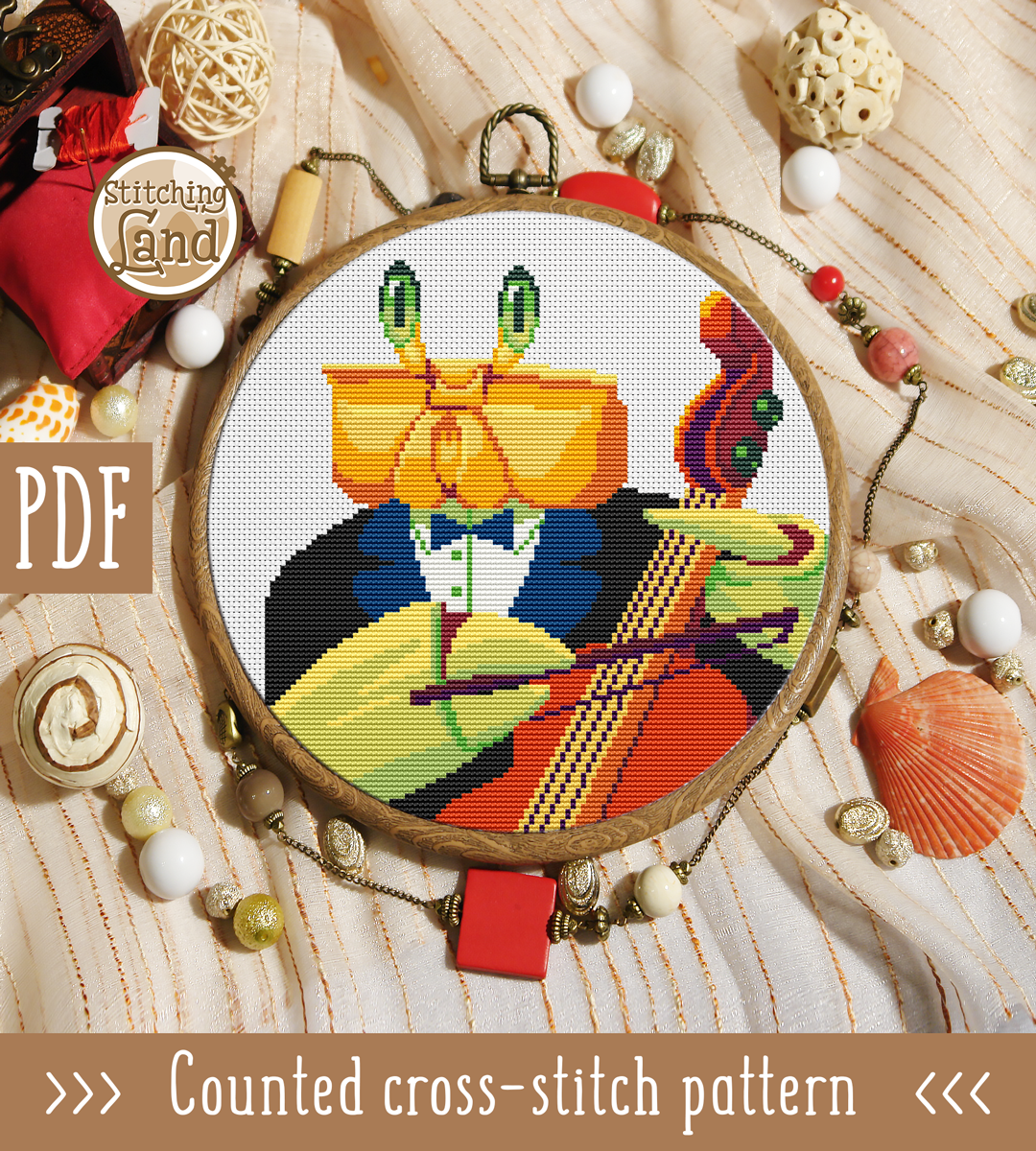 Mr. Crab Cross Stitch Pattern