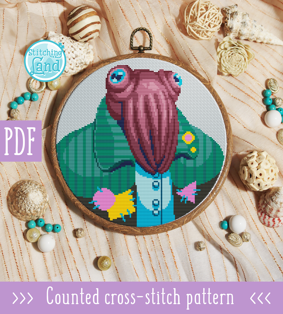 Mr. Cuttlefish Cross Stitch Pattern