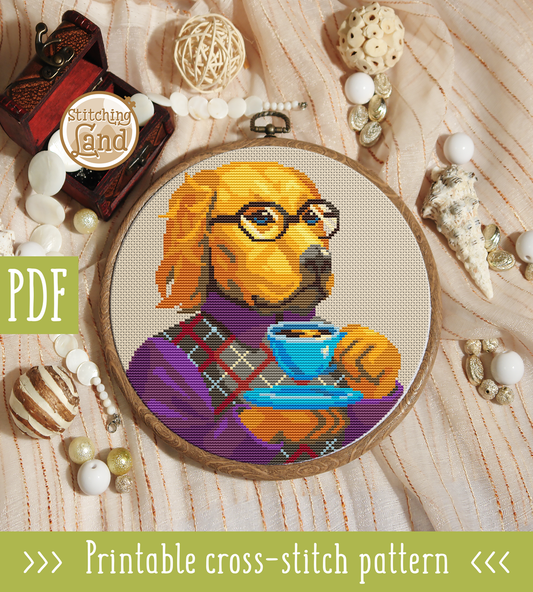 Mr. Labrador Cross Stitch Pattern