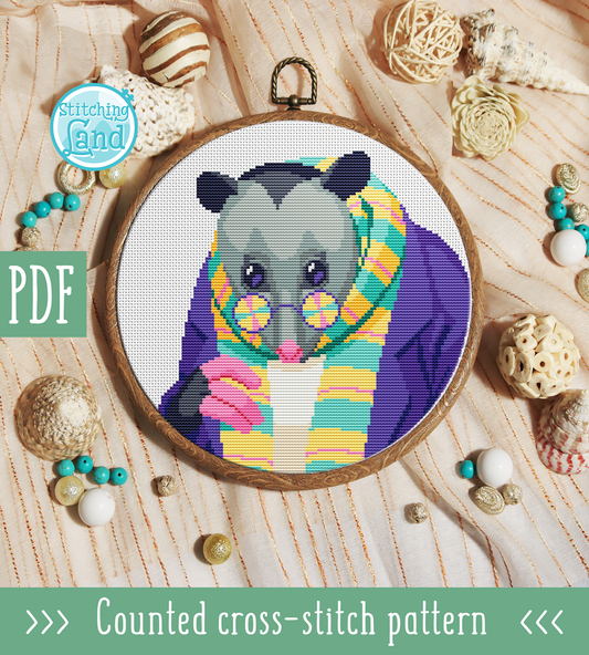 Mr. Opossum Cross Stitch Pattern