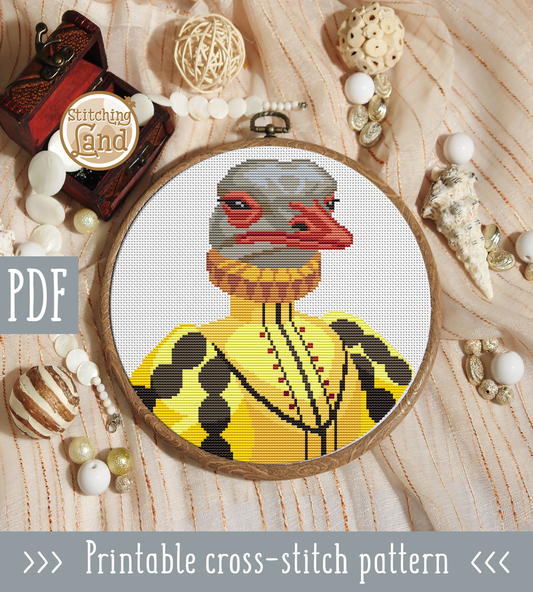 Mr. Ostrich Cross Stitch Pattern