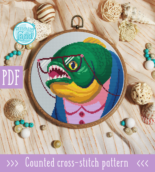 Mr. Piranha Cross Stitch Pattern