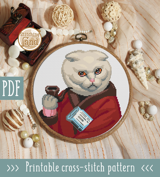 Mr. Scottish Fold Cross Stitch Pattern