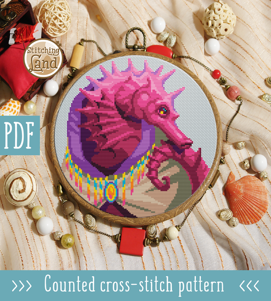 Mr. Seahorse Cross Stitch Pattern