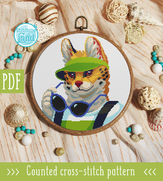Mr. Serval Cross Stitch Pattern