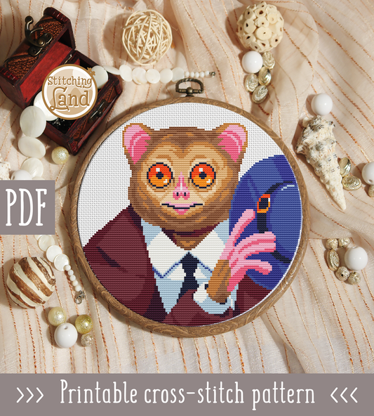 Mr. Tarsier Cross Stitch Pattern