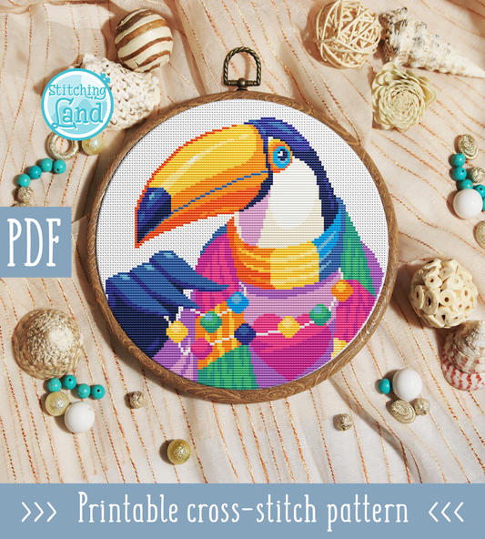 Mr. Toucan Cross Stitch Pattern