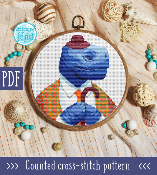 Mr. Turtle Cross Stitch Pattern