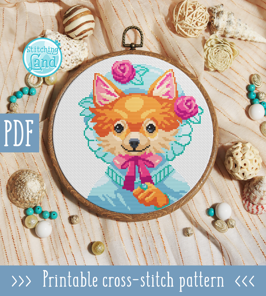 Mrs. Chihuahua Cross Stitch Pattern