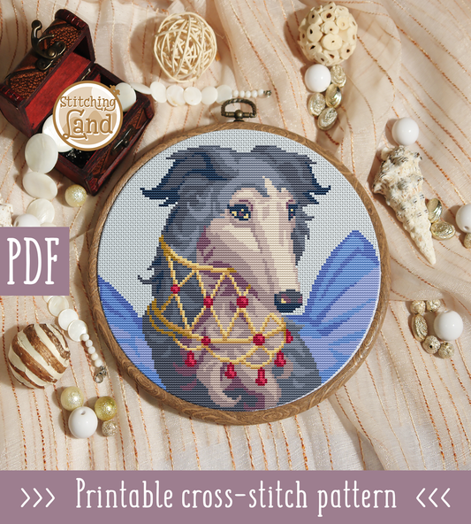 Ms. Borzoi Cross Stitch Pattern