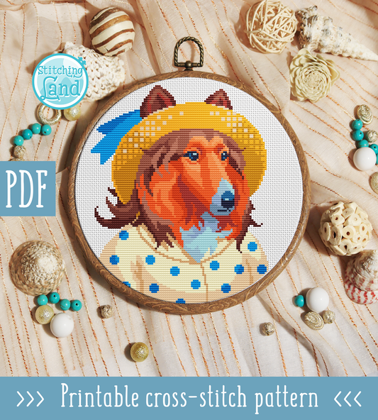 Ms. Collie Cross Stitch Pattern
