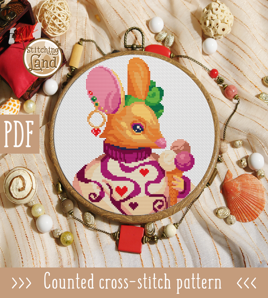 Ms. Jerboa Cross Stitch Pattern