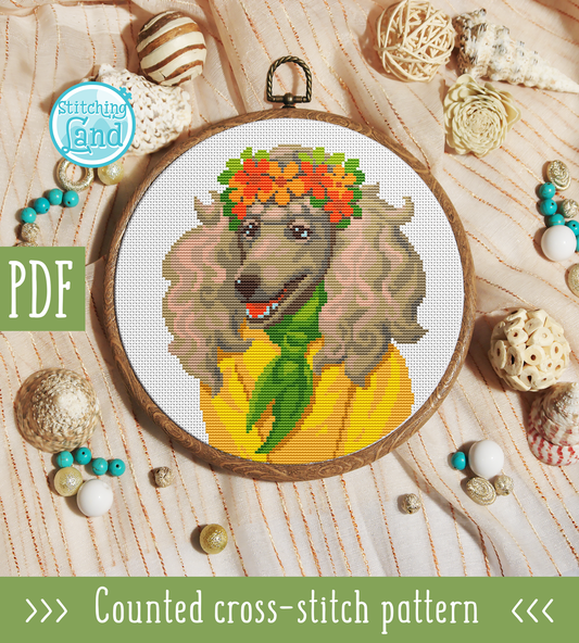Ms. Poodle Cross Stitch Pattern