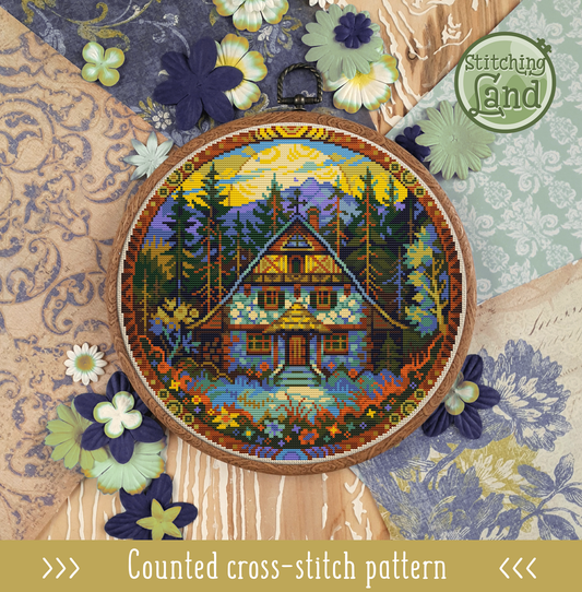 Old Hunting Lodge Cross Stitch Pattern