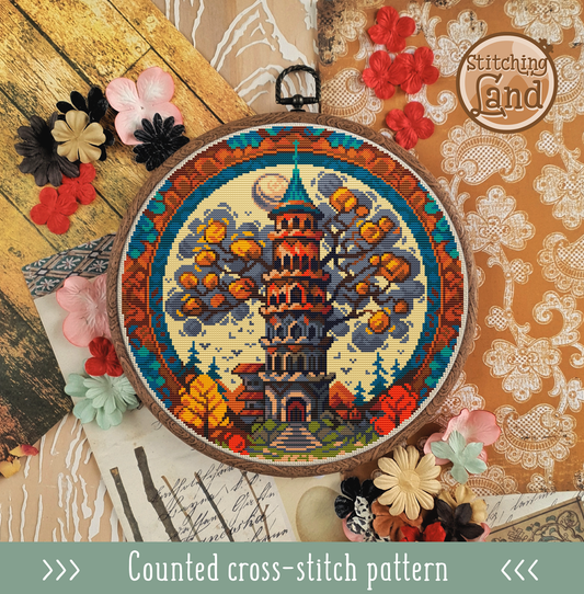 Old Tower Cross Stitch Pattern