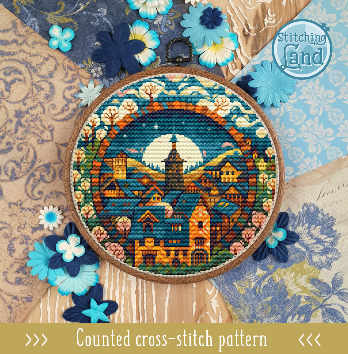 Picturesque Town IV Cross Stitch Pattern