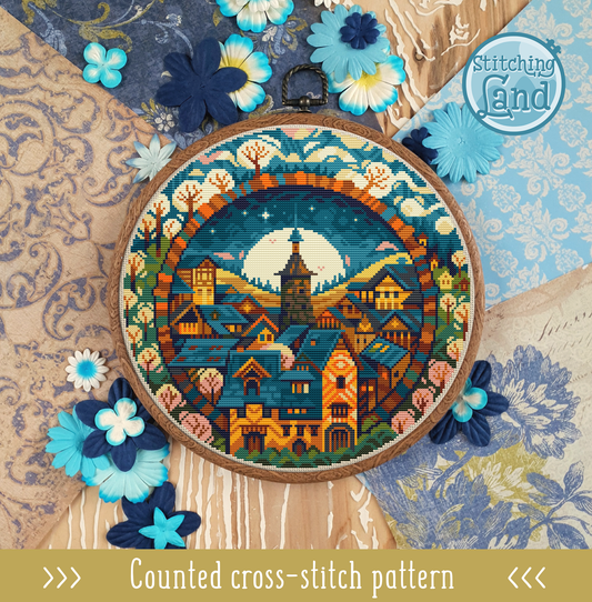 Picturesque Town IV Cross Stitch Pattern