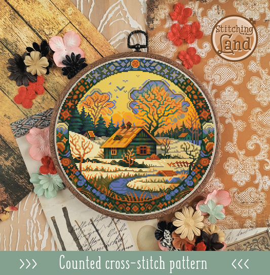 Simple Winters Eve Cross Stitch Pattern
