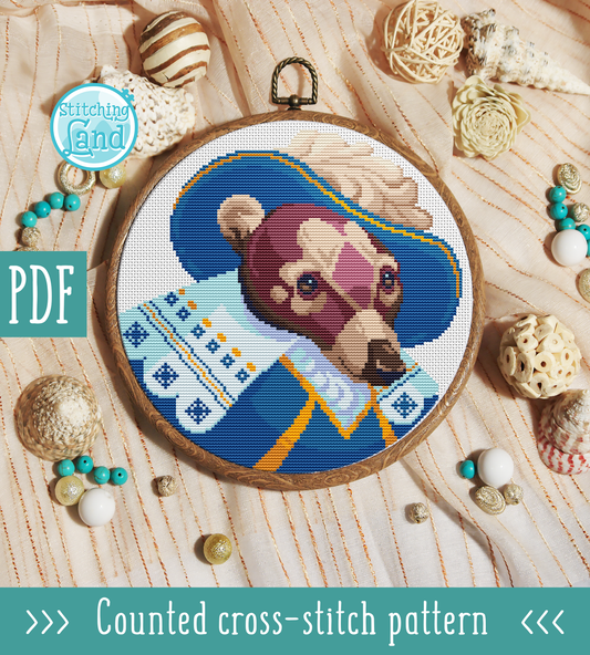 Sir Coati Cross Stitch Pattern