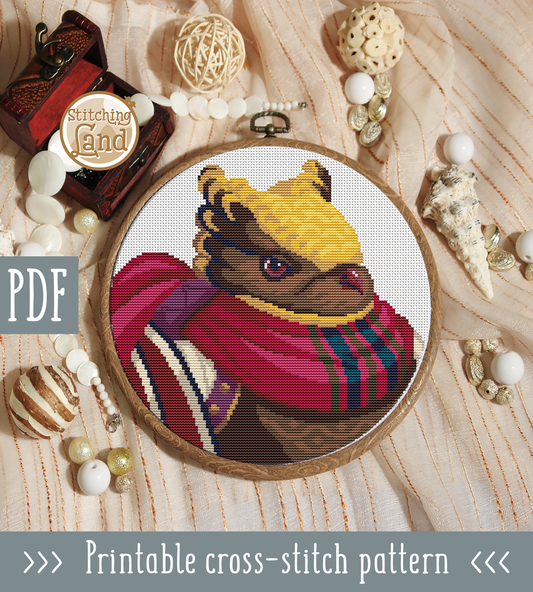 Sir Nightjar Cross Stitch Pattern