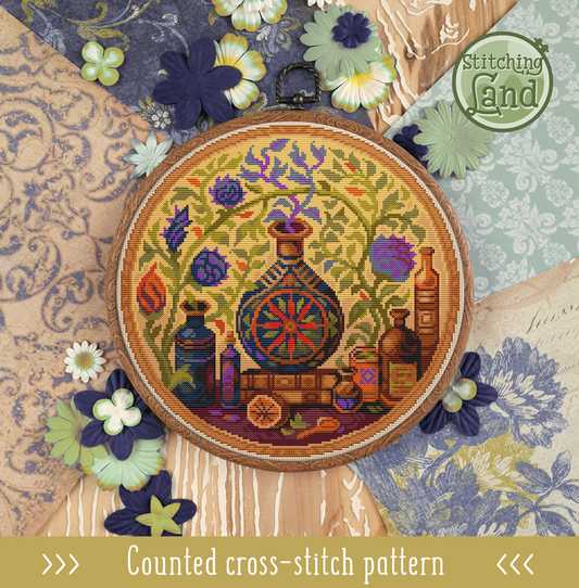 Still Life Herbs III Cross Stitch Pattern