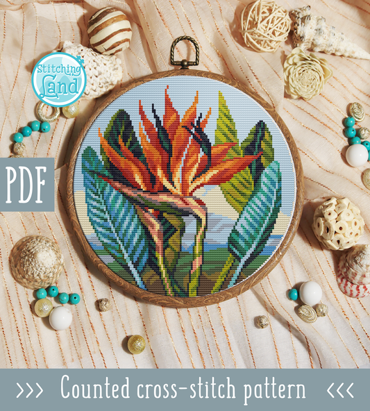 Strelitzia Cross Stitch Pattern
