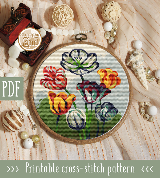Tulips Cross Stitch Pattern