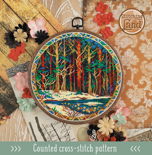 Winter Forest II Cross Stitch Pattern