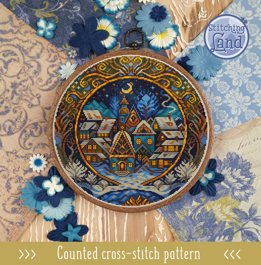 Winter Village II Cross Stitch Pattern