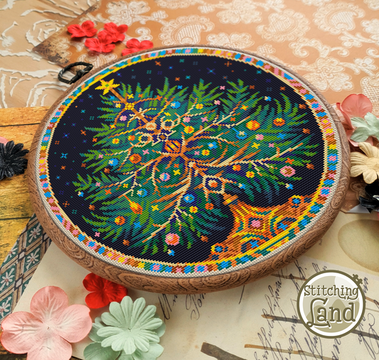 Art Nouveau Christmas Tree Cross Stitch Pattern