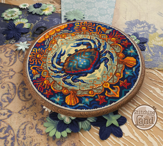 Art Nouveau Crab Cross Stitch Pattern