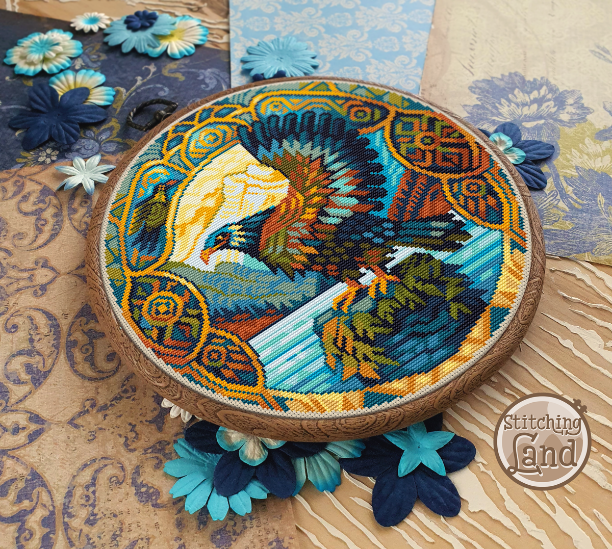 Art Nouveau Eagle II Cross Stitch Pattern