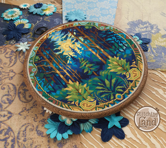 Art Nouveau Forest Cross Stitch Pattern