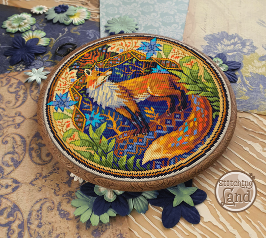 Art Nouveau Fox II Cross Stitch Pattern