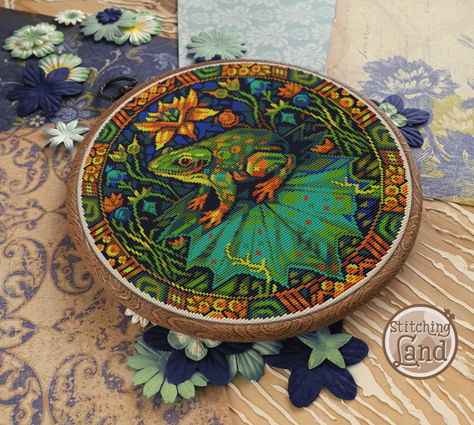 Art Nouveau Frog Cross Stitch Pattern