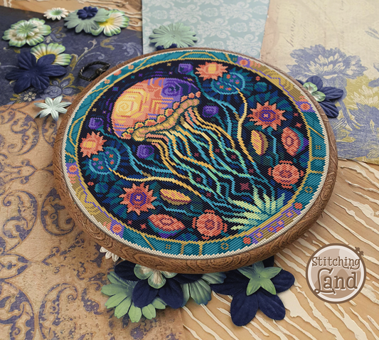 Art Nouveau Jellyfish Cross Stitch Pattern