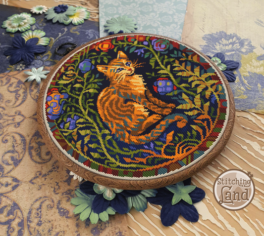 Art Nouveau Kitten Cross Stitch Pattern