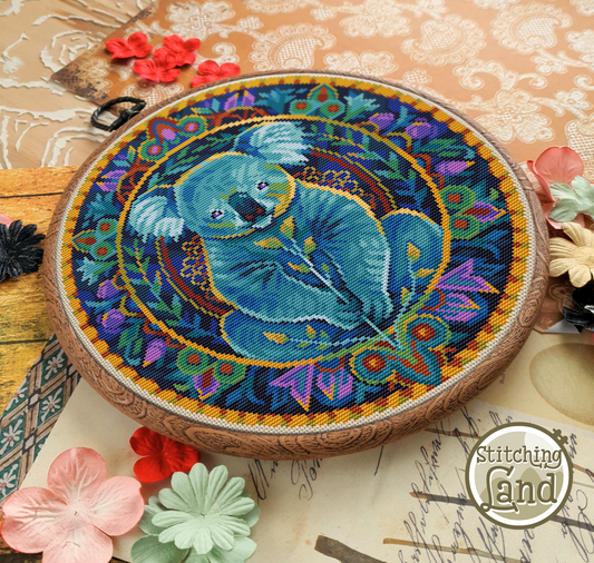 Art Nouveau Koala Cross Stitch Pattern